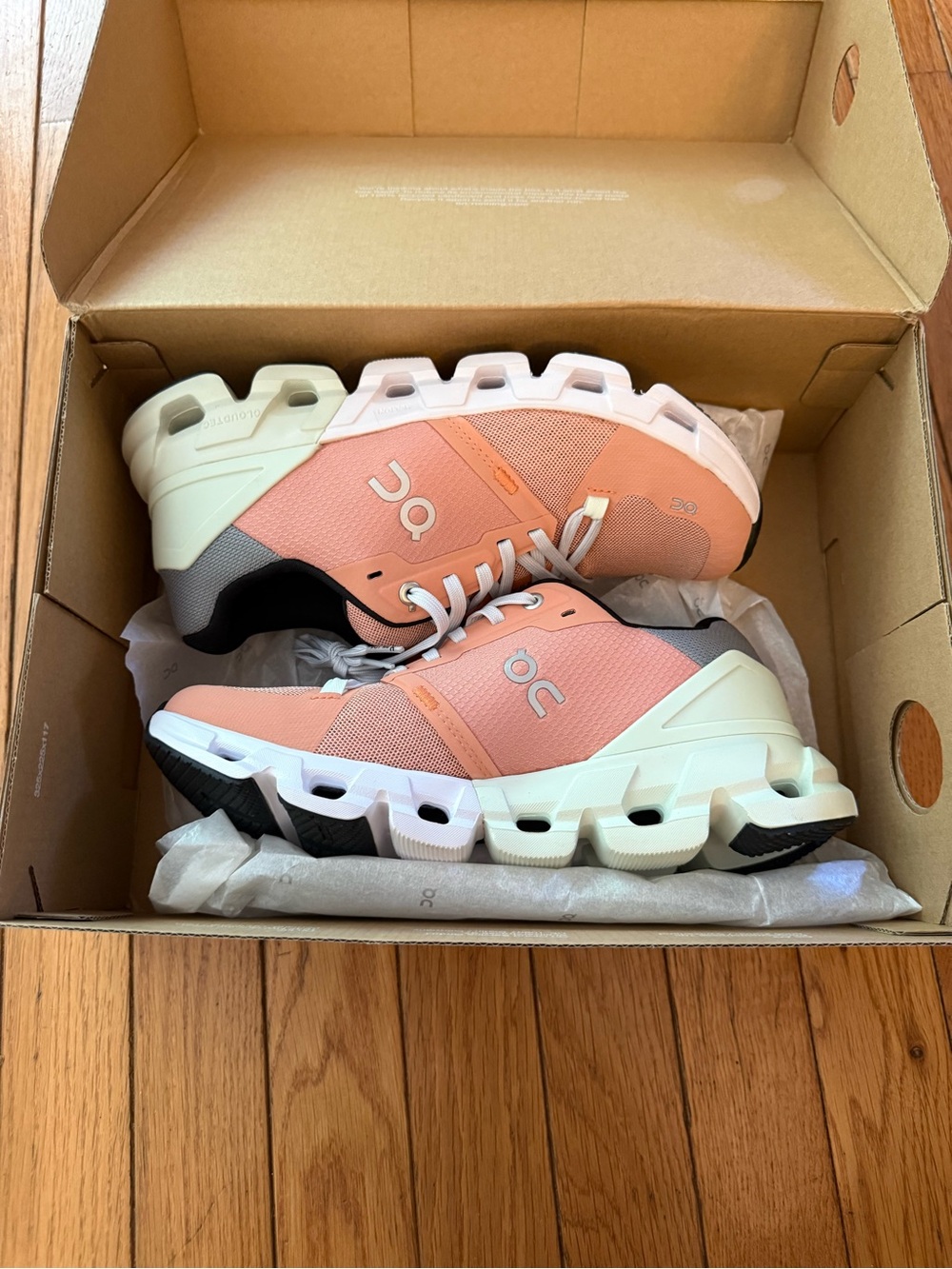 On Cloud Women's Athletic Running Shoes in Coral - Picture 7 of 7